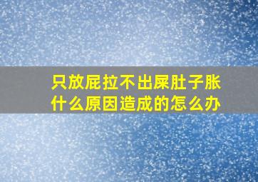 只放屁拉不出屎肚子胀什么原因造成的怎么办