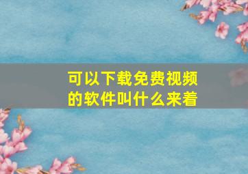 可以下载免费视频的软件叫什么来着