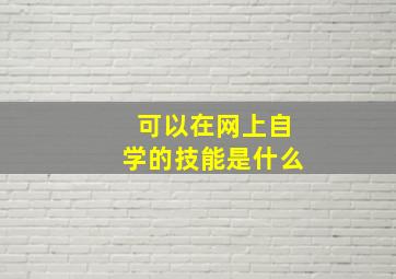 可以在网上自学的技能是什么