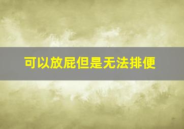 可以放屁但是无法排便