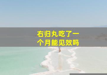 右归丸吃了一个月能见效吗