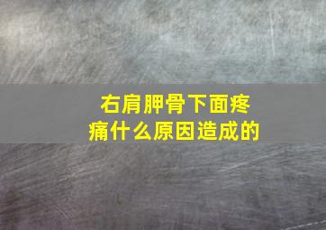 右肩胛骨下面疼痛什么原因造成的