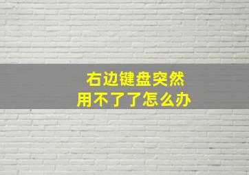 右边键盘突然用不了了怎么办