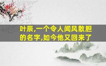 叶辰,一个令人闻风散胆的名字,如今他又回来了