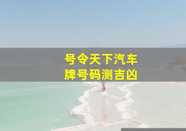 号令天下汽车牌号码测吉凶