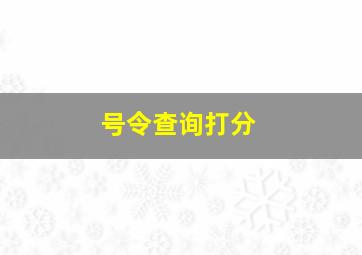 号令查询打分