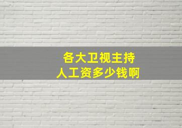 各大卫视主持人工资多少钱啊