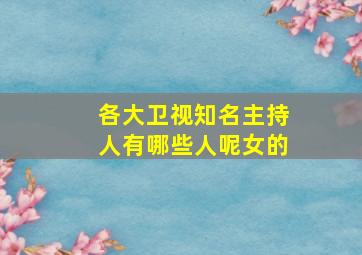 各大卫视知名主持人有哪些人呢女的