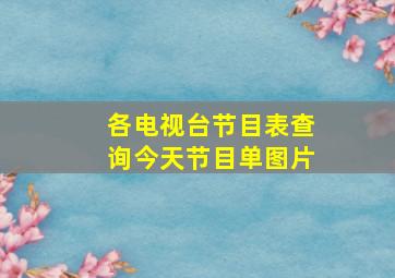 各电视台节目表查询今天节目单图片