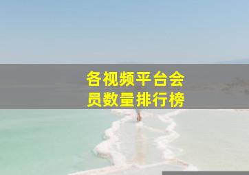 各视频平台会员数量排行榜