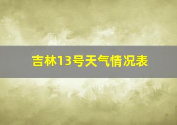 吉林13号天气情况表