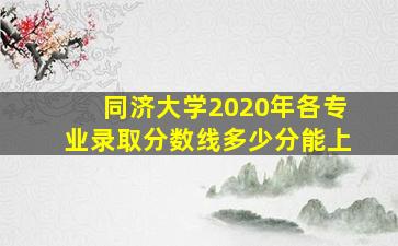 同济大学2020年各专业录取分数线多少分能上