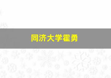 同济大学霍勇