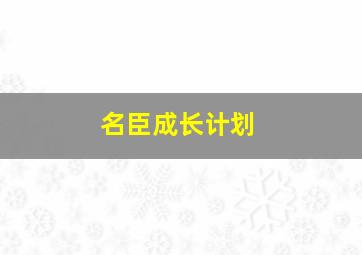 名臣成长计划