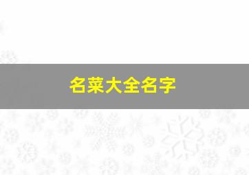 名菜大全名字