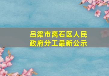 吕梁市离石区人民政府分工最新公示