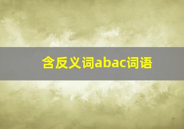 含反义词abac词语