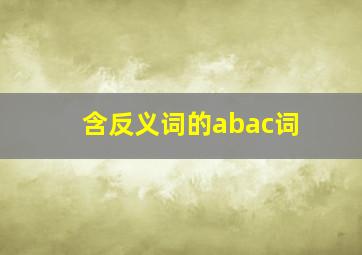 含反义词的abac词