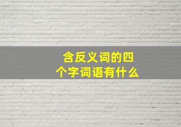 含反义词的四个字词语有什么