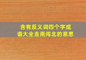 含有反义词四个字成语大全走南闯北的意思