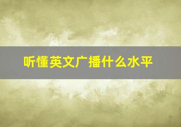 听懂英文广播什么水平