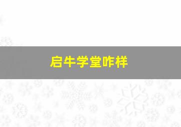 启牛学堂咋样