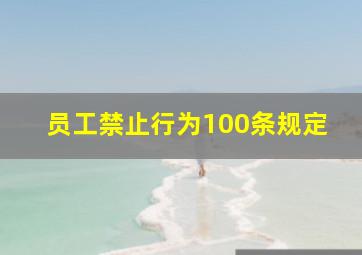 员工禁止行为100条规定