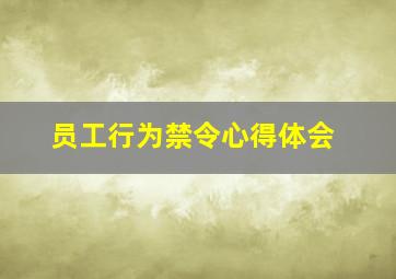 员工行为禁令心得体会