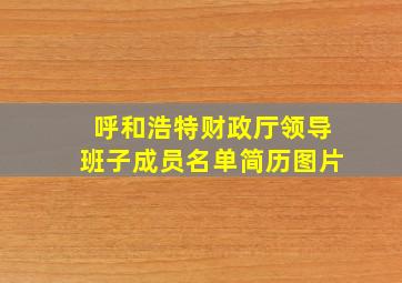 呼和浩特财政厅领导班子成员名单简历图片