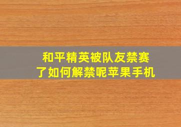 和平精英被队友禁赛了如何解禁呢苹果手机