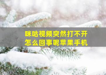 咪咕视频突然打不开怎么回事呢苹果手机