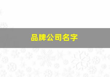 品牌公司名字