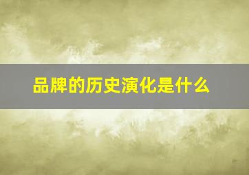 品牌的历史演化是什么