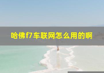 哈佛f7车联网怎么用的啊