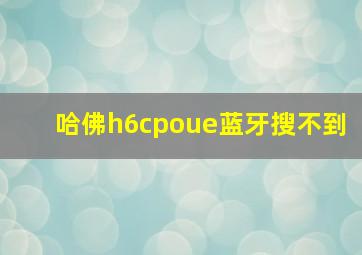 哈佛h6cpoue蓝牙搜不到