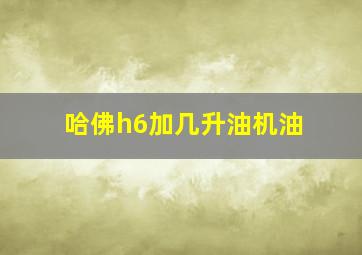 哈佛h6加几升油机油