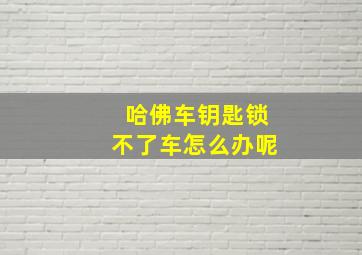 哈佛车钥匙锁不了车怎么办呢