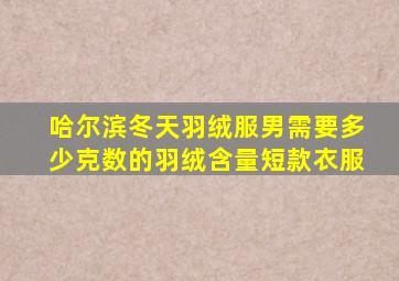 哈尔滨冬天羽绒服男需要多少克数的羽绒含量短款衣服