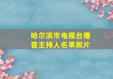 哈尔滨市电视台播音主持人名单照片