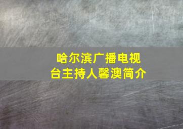 哈尔滨广播电视台主持人馨澳简介