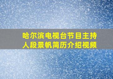 哈尔滨电视台节目主持人段景帆简历介绍视频