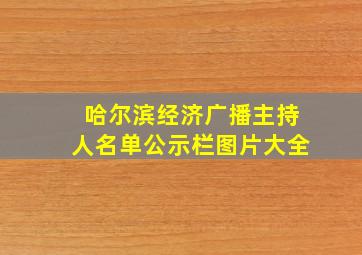 哈尔滨经济广播主持人名单公示栏图片大全