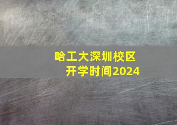 哈工大深圳校区开学时间2024