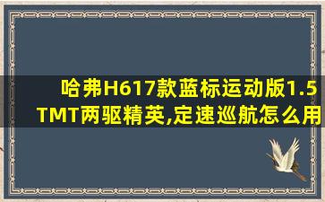 哈弗H617款蓝标运动版1.5TMT两驱精英,定速巡航怎么用