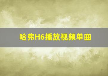 哈弗H6播放视频单曲