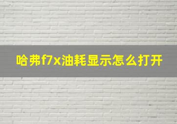 哈弗f7x油耗显示怎么打开