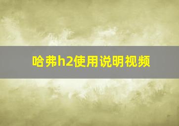 哈弗h2使用说明视频