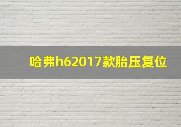 哈弗h62017款胎压复位