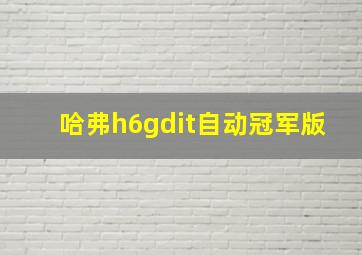 哈弗h6gdit自动冠军版