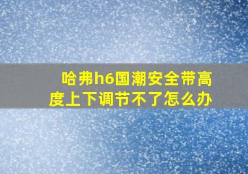 哈弗h6国潮安全带高度上下调节不了怎么办